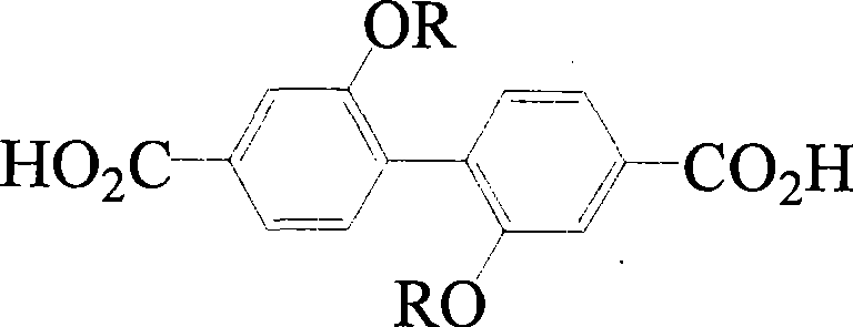 2,2'-bialkoxyl-4,4'-biphenyl dicarboxylic acid and synthesis method thereof