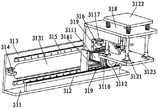 Discharging shifting device of feeding machine for brake calipers of brake pumps