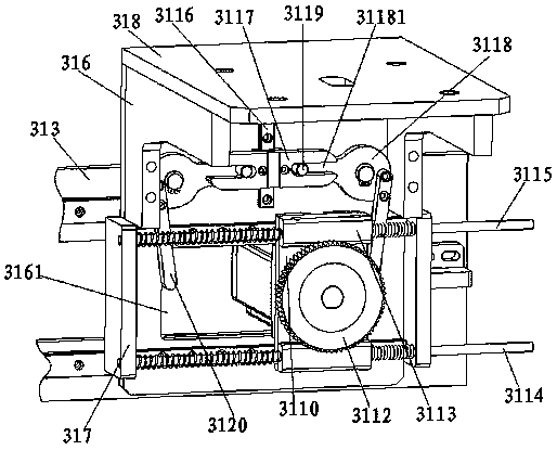 Discharging shifting device of feeding machine for brake calipers of brake pumps