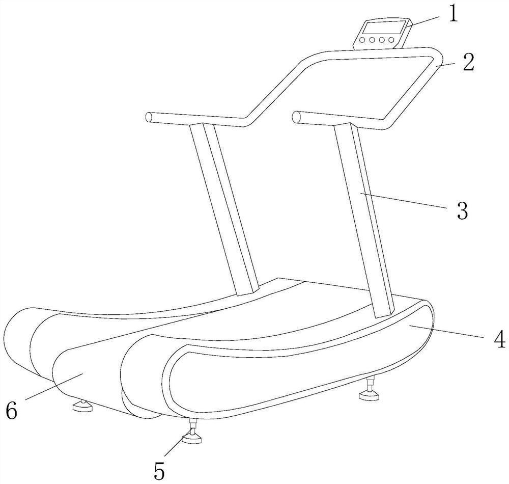 A treadmill running posture and foothold auxiliary correction device for body shaping and fat reduction