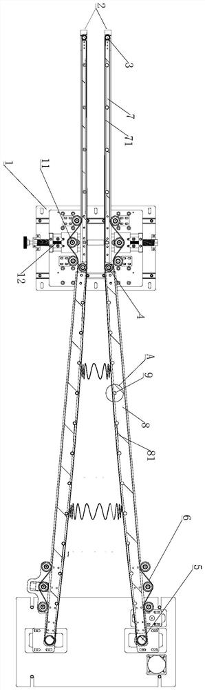 Spring compression conveying device