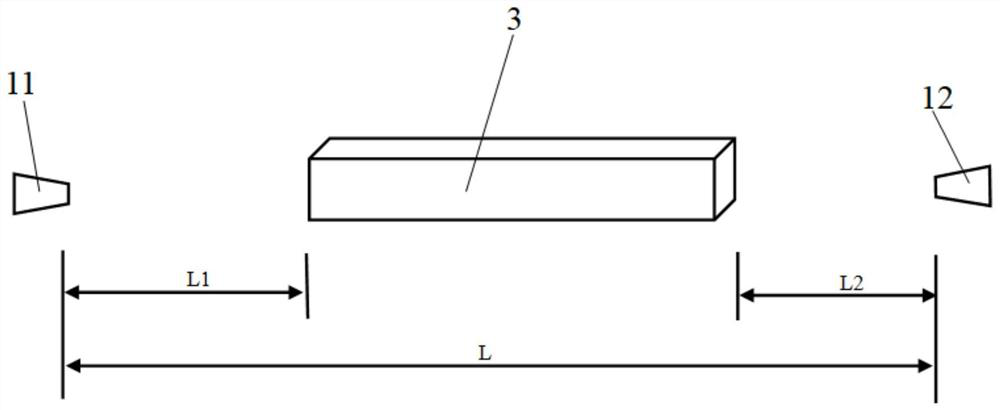 On-line measuring device for length of bar steel to be finished