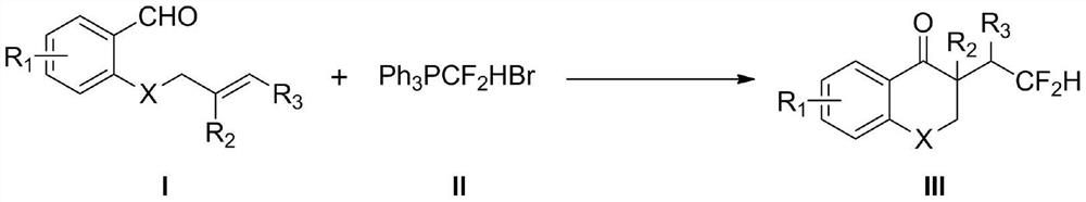 Method for synthesizing difluorohydromethylated 2, 3-dihydrobenzopyran-4-one derivative