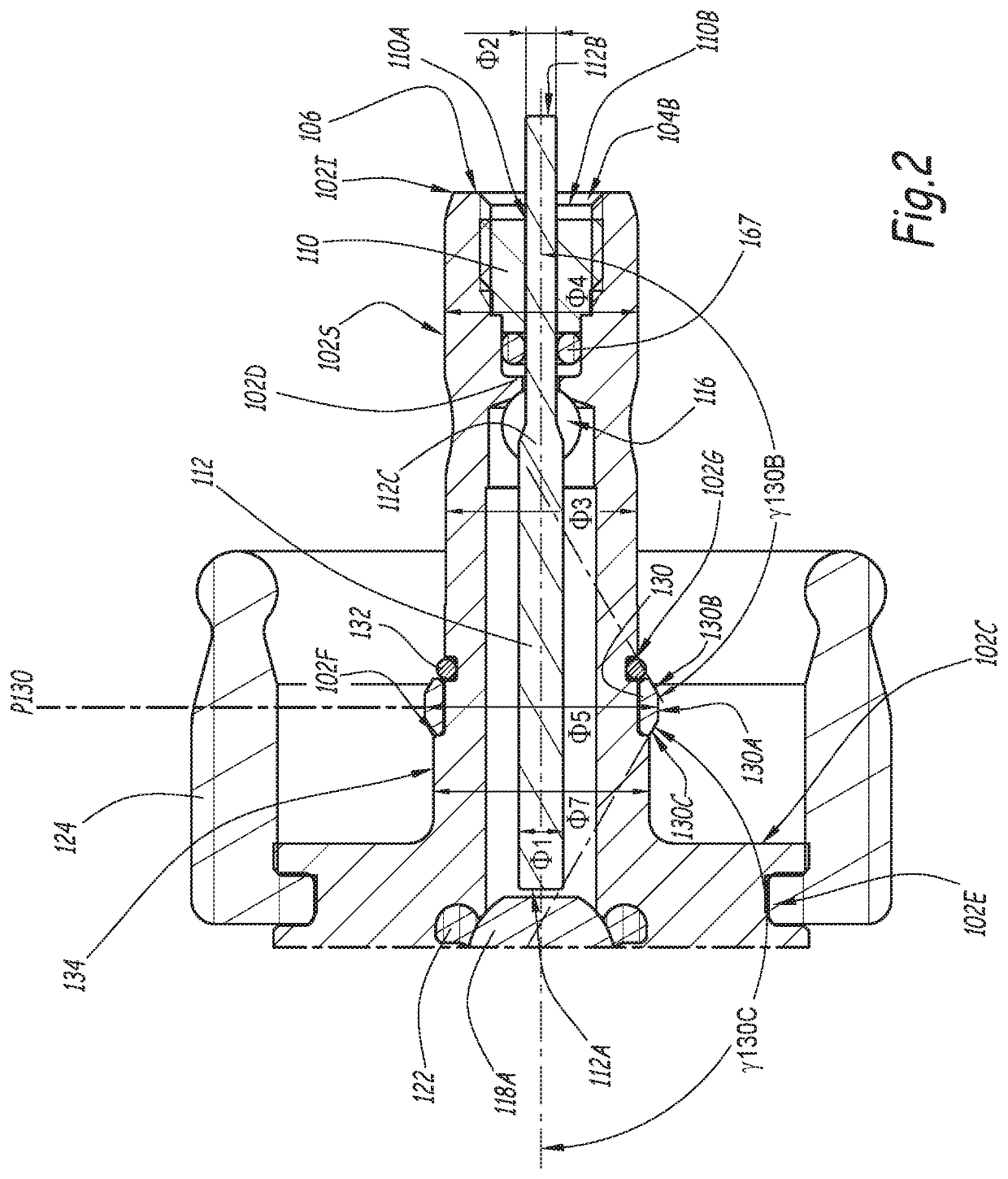 Circuit breaker and handling facility for pressurized fluid comprising such a circuit breaker