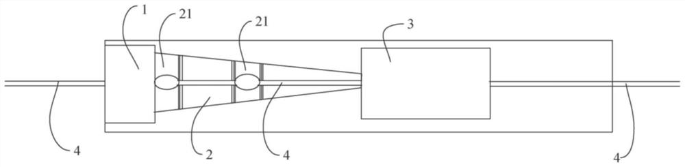 Bridge body deformation form measuring device and method based on inclination angle and vibration sensing mechanism