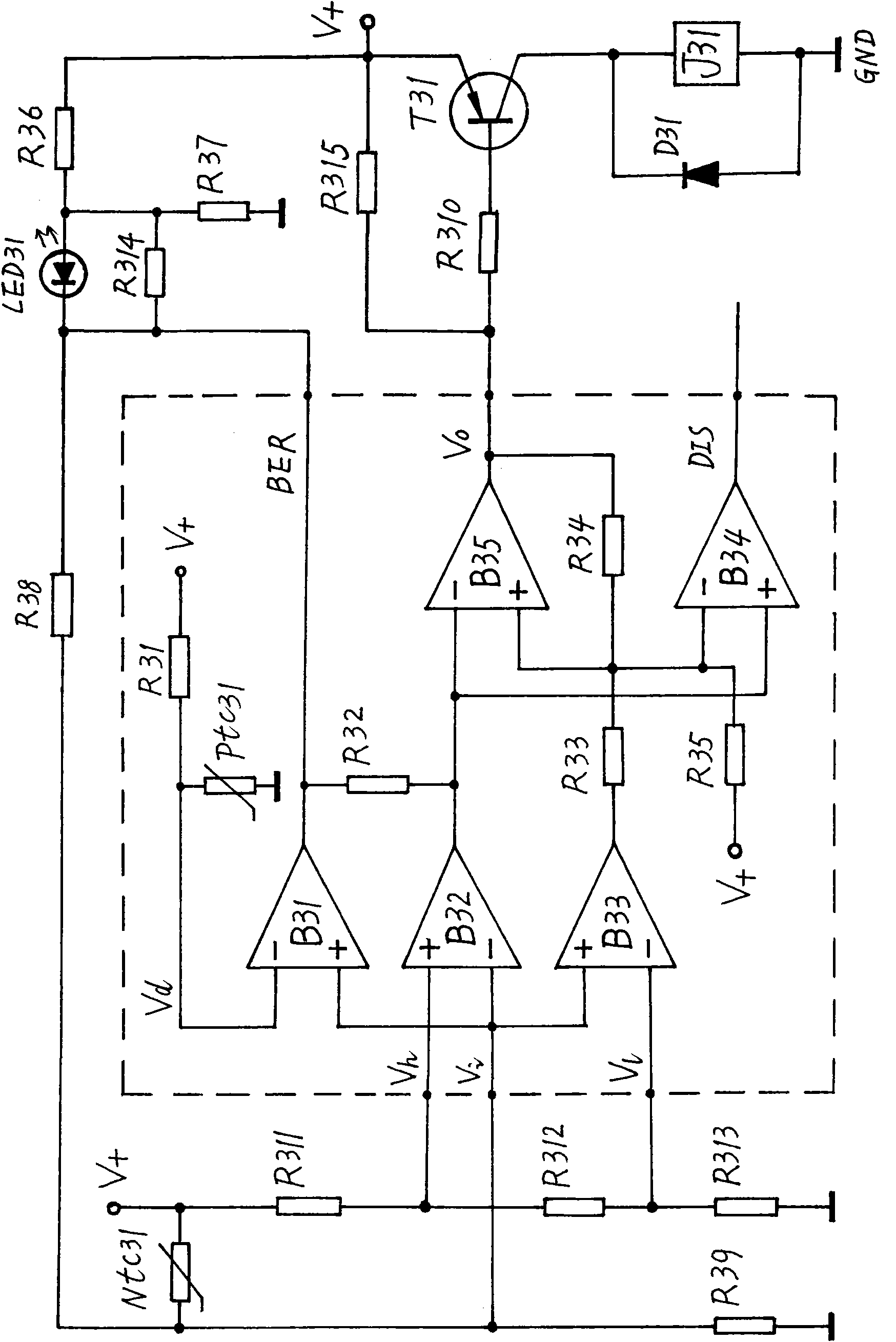 Lower-than-lower-limit reverse control time base circuit