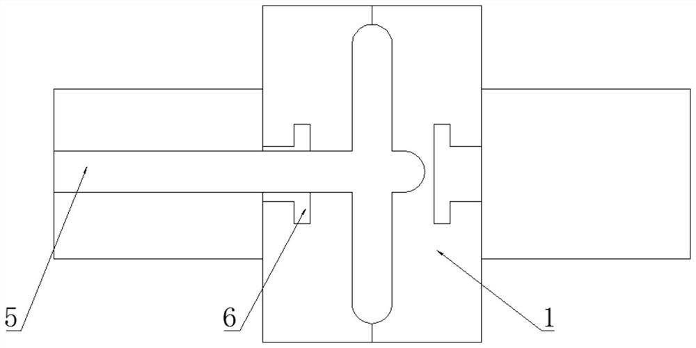 Glue inlet device with latent side sprue