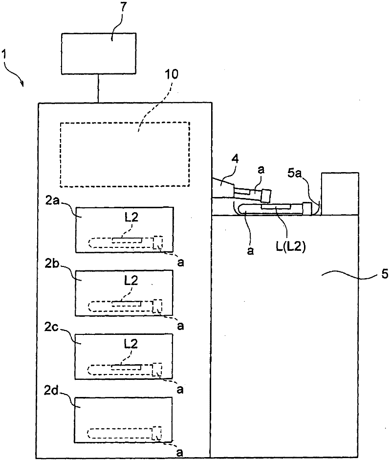 Labeling device for automatic test-tube setting-up device