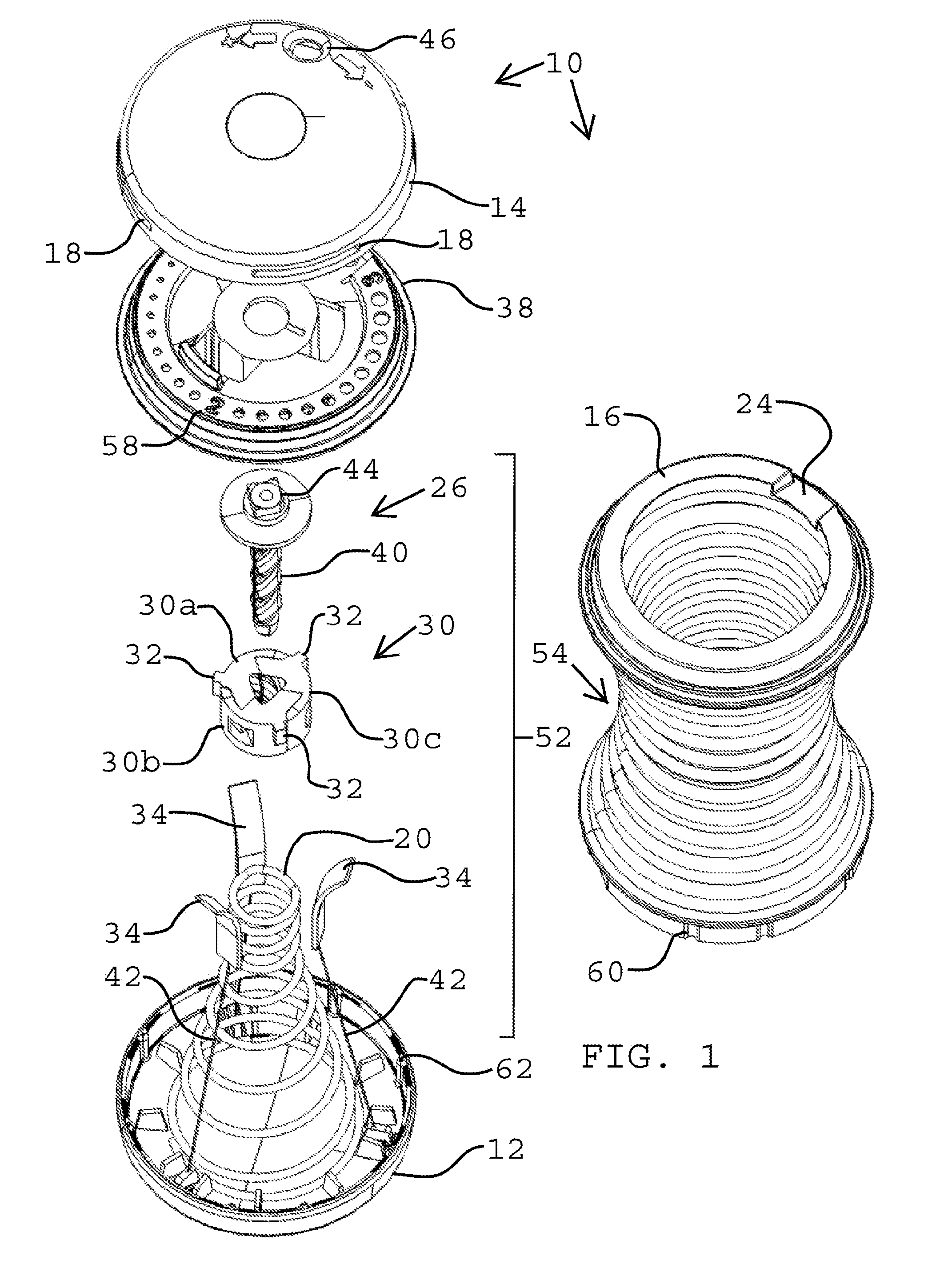 Compressive resistance means and exercise device