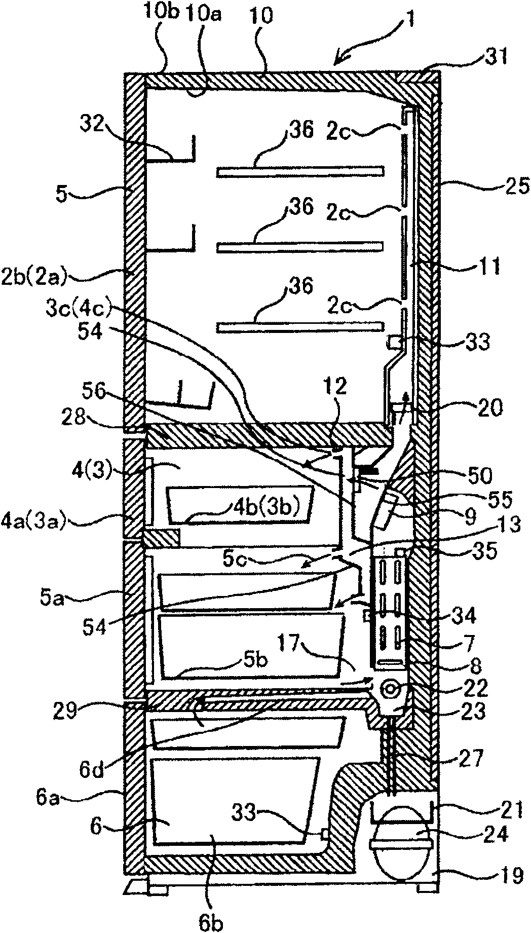 Damper device and refrigerator with damper device