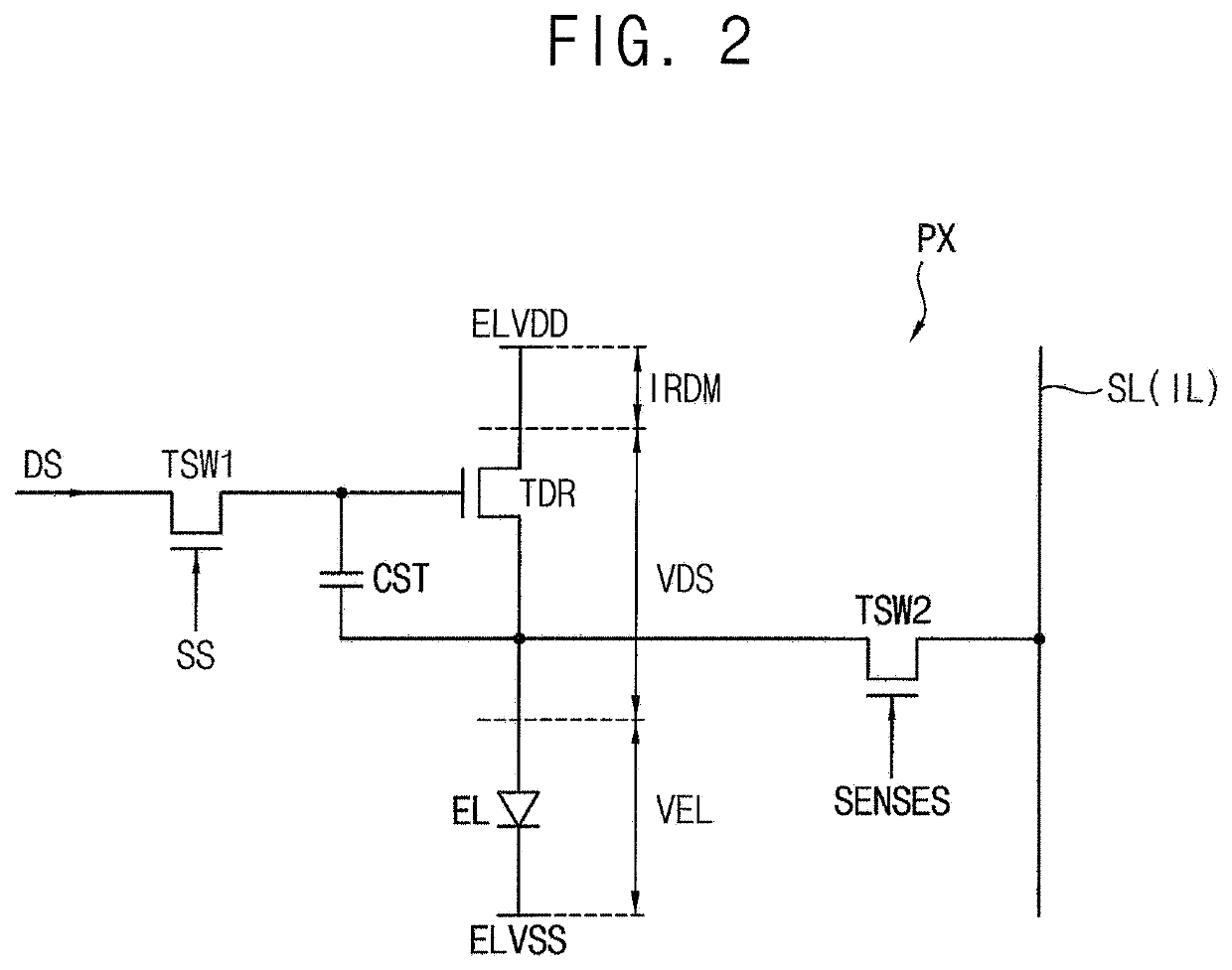 Display device, and method of determining a power supply voltage based on gray level and voltage drop