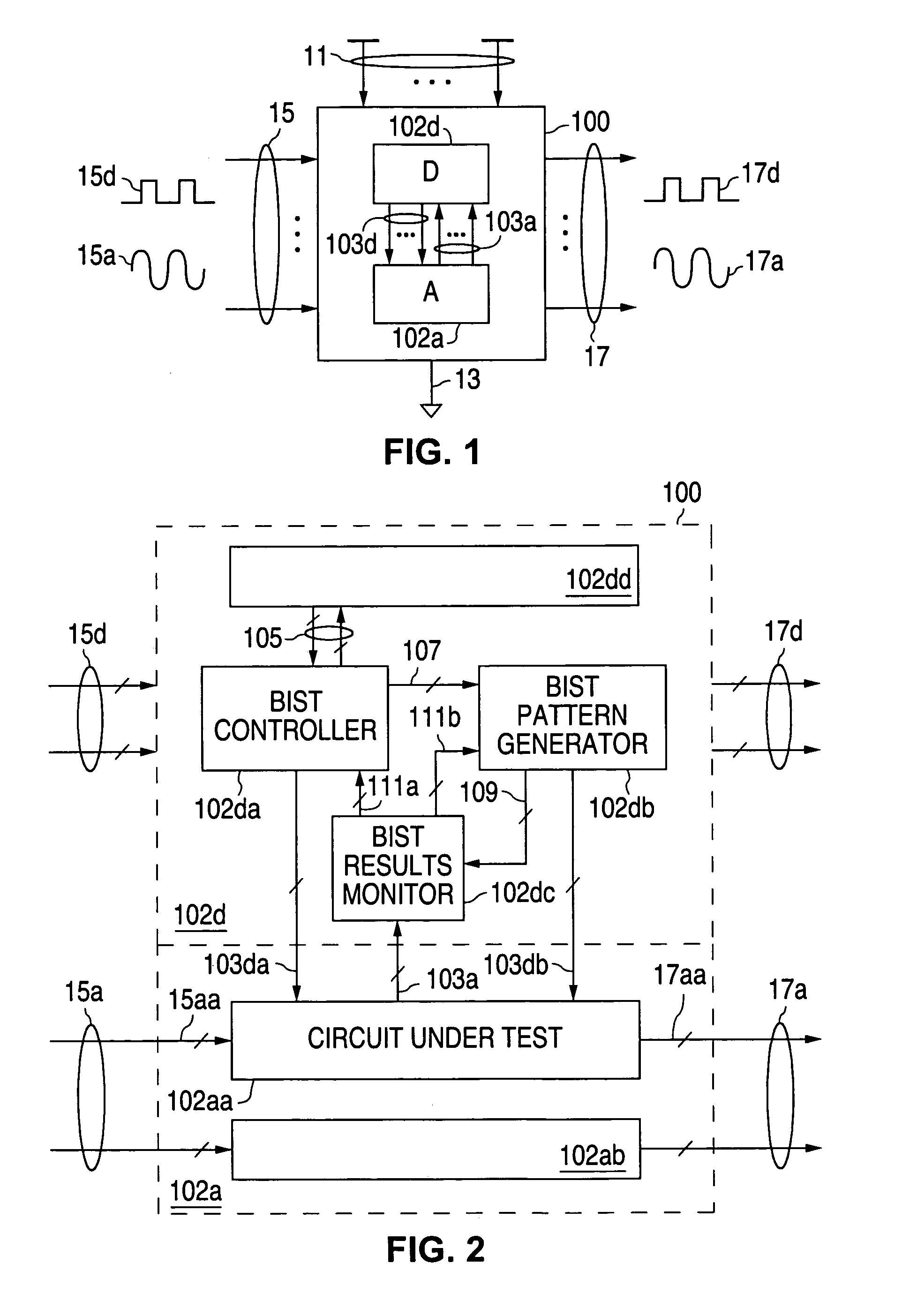 Mixed signal integrated circuits with self-test capability