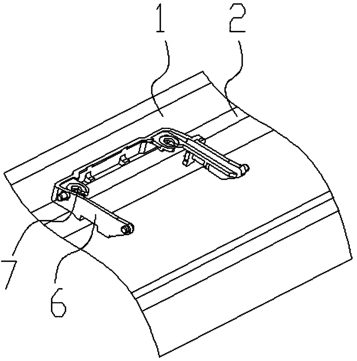 A rubber pad installation mechanism for frame parts