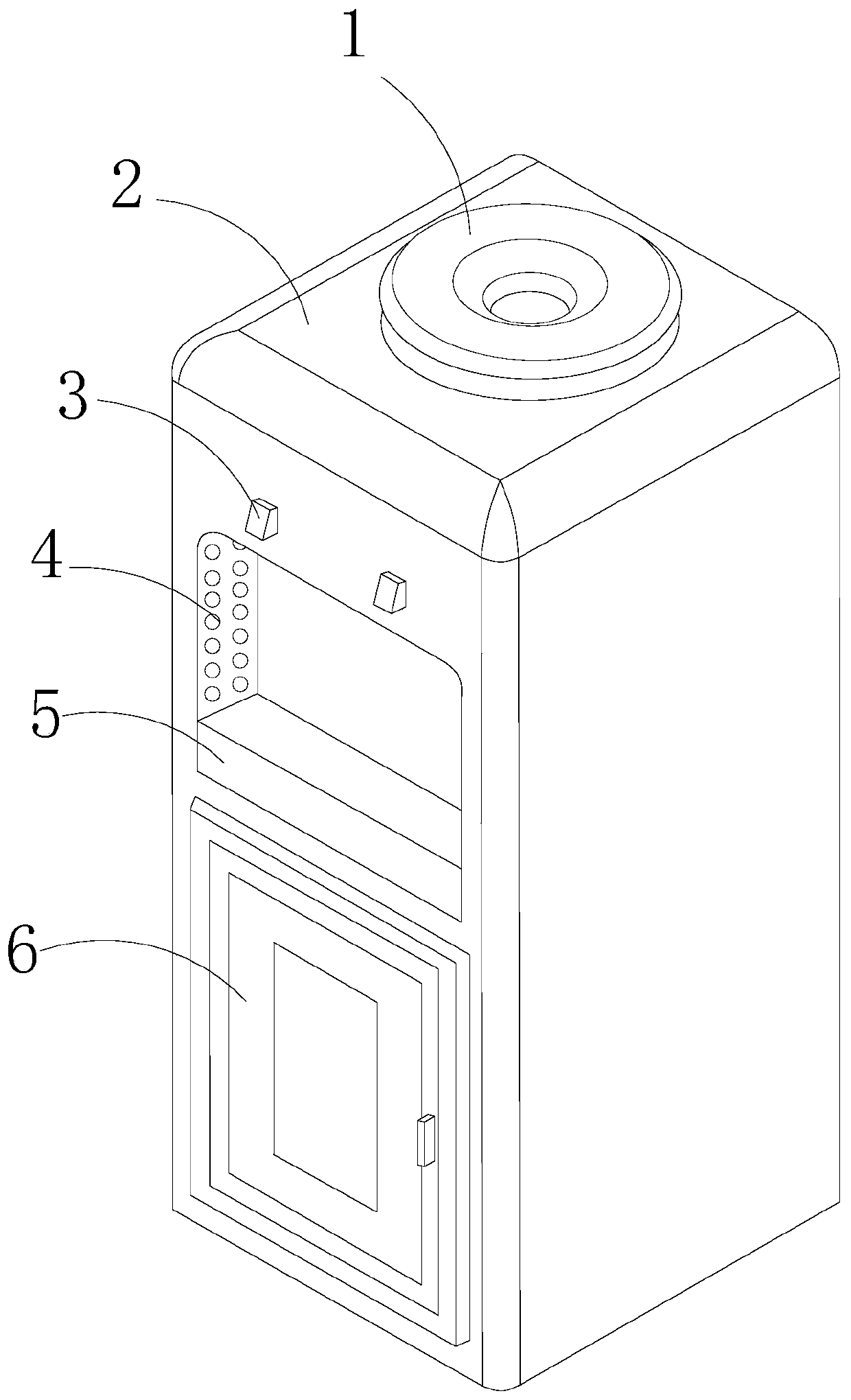 A water dispenser that triggers lighting devices based on changes in the volume of the water outlet