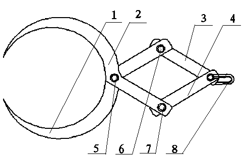 Arc-shaped pile head lifting clamp