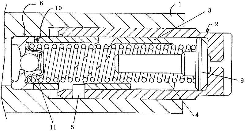 Tensioning device with a cylindrical latching system