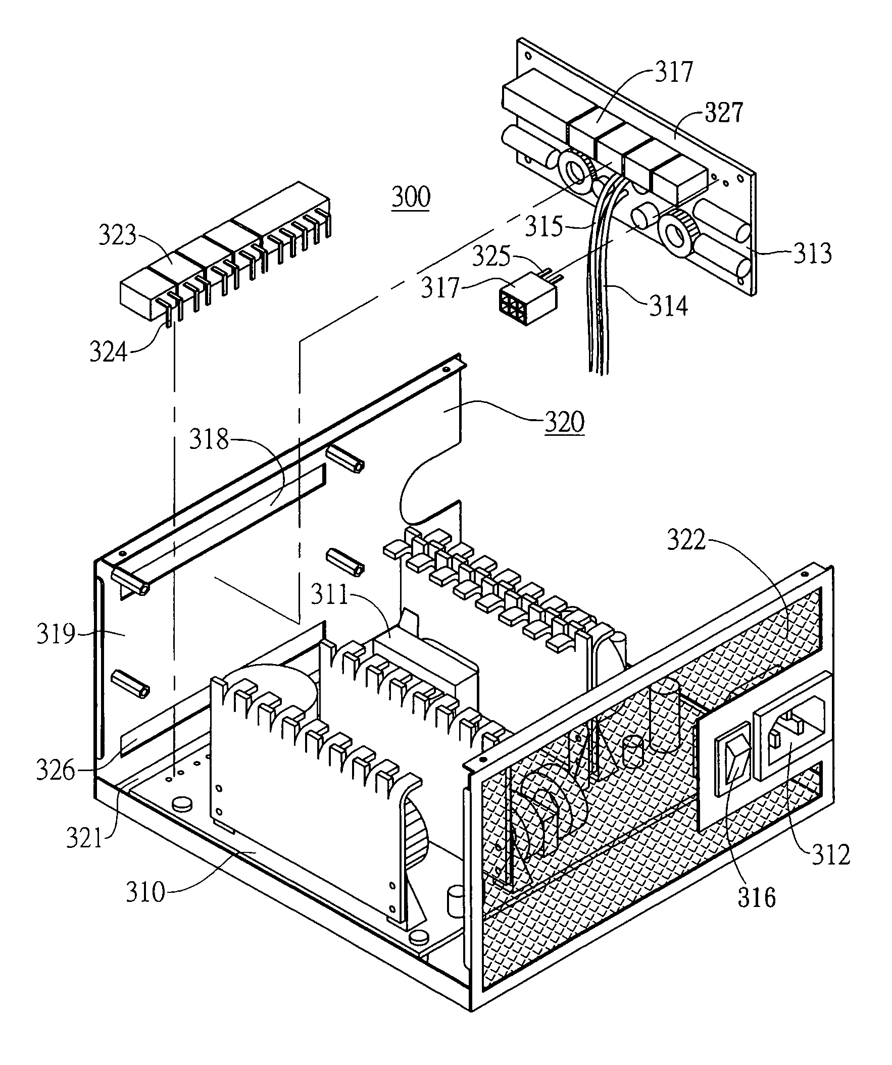 Power supply apparatus having dc-dc converter module mounted on individual printed circuit board