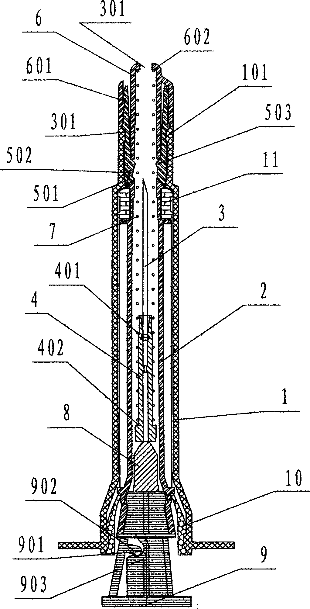 Disposable safety syringe with syringe needle capable of automatically retracting