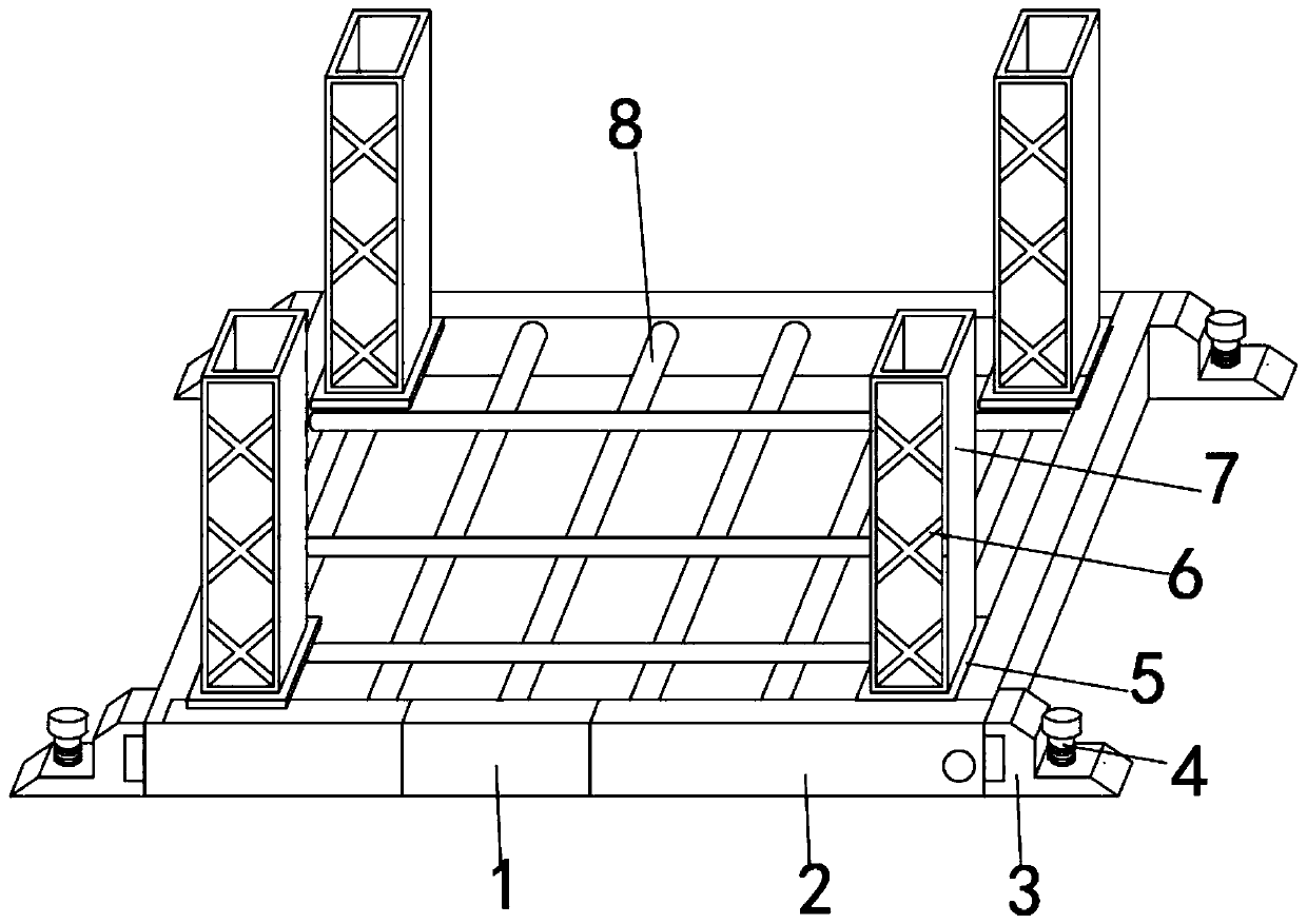 Shock absorption type house foundation pouring structure and pouring method thereof