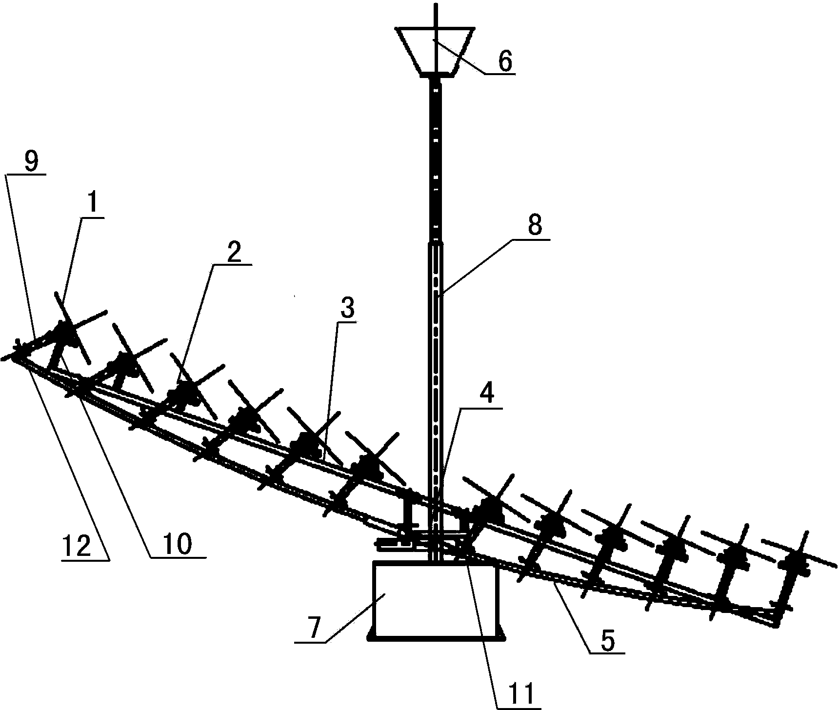 Multi-disk confocal tower Fresnel solar concentrator system