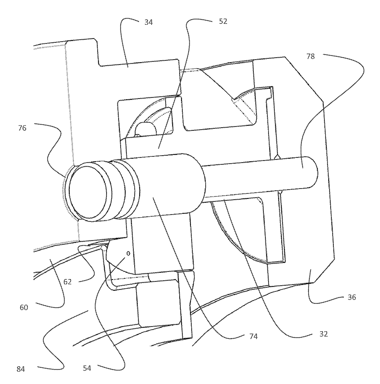 Balanced vanes and integrated actuation system for a variable geometry turbocharger