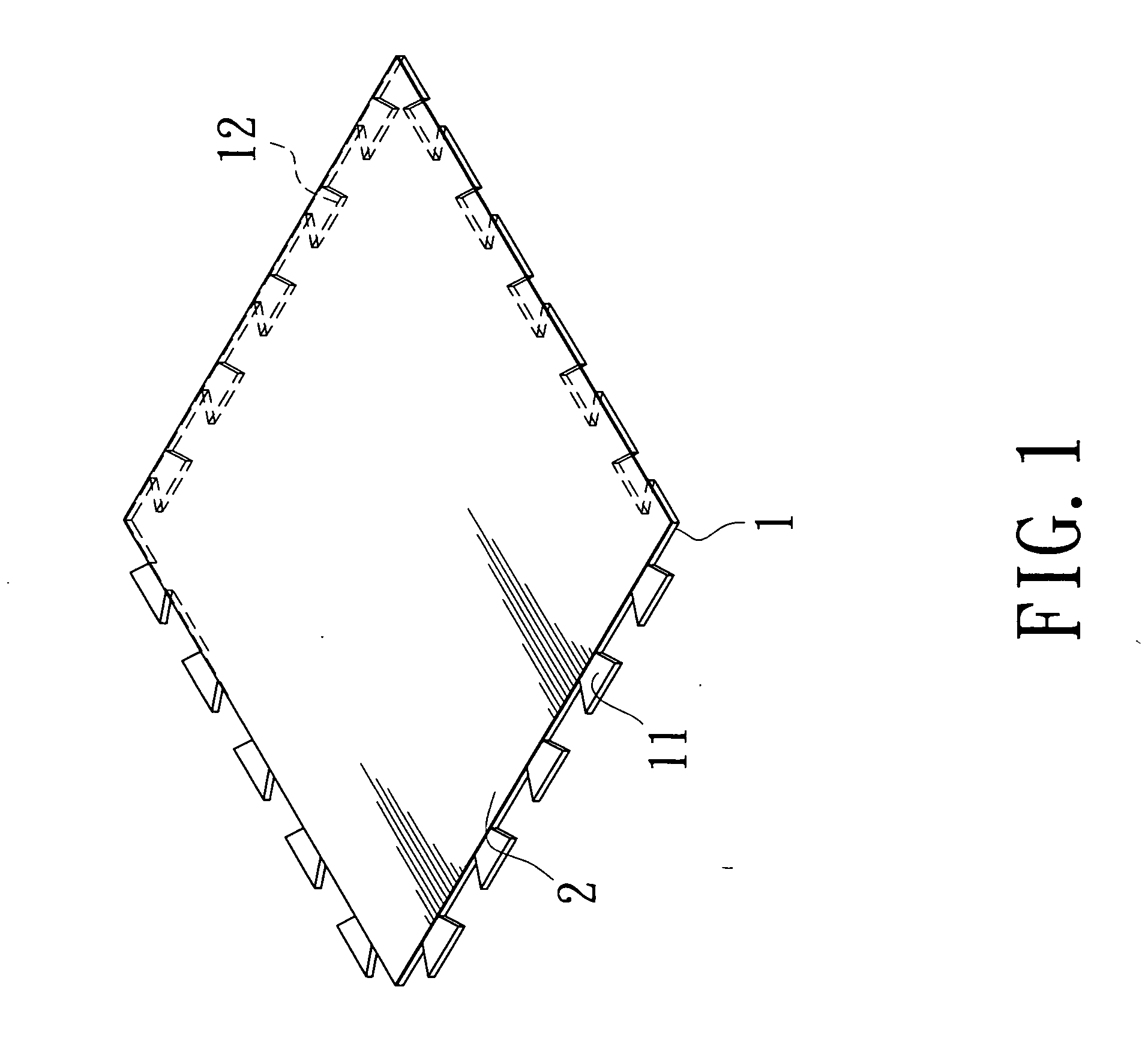 Interlocking type plastic tile structure