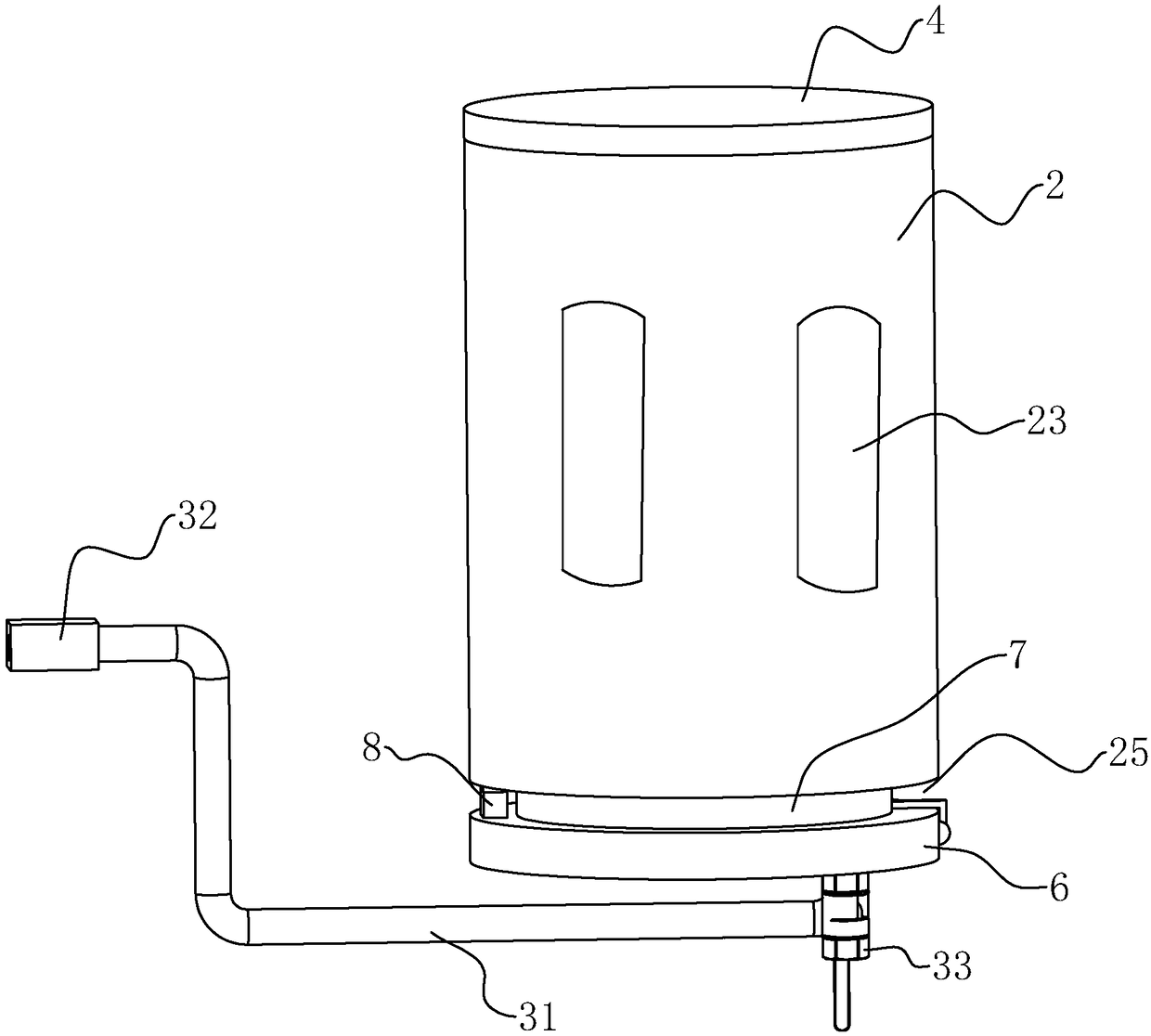 Spraying device for buildings