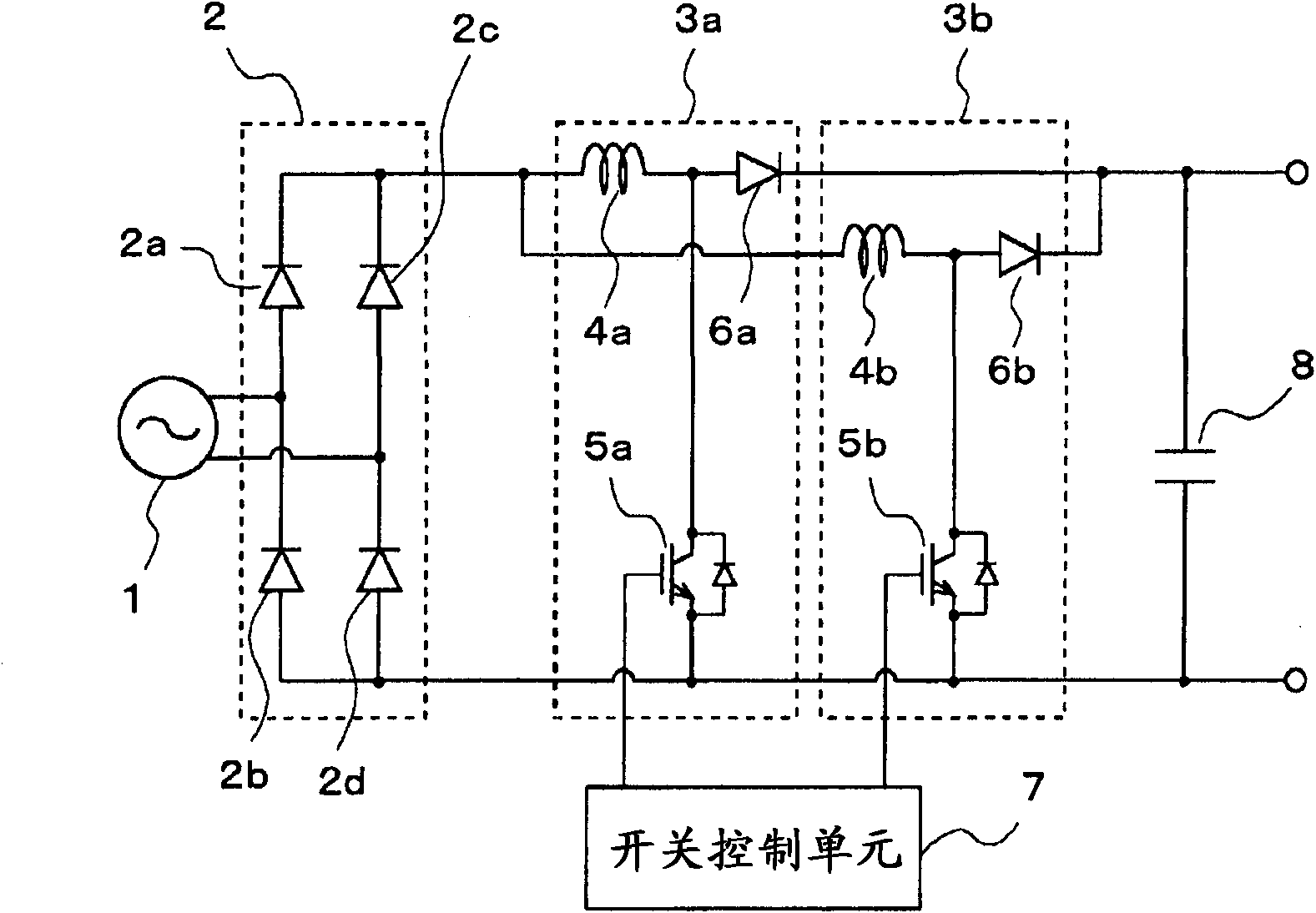 Converter circuit, and motor drive controller equipped with converter circuit, air conditioner, refrigerator, and induction cooking heater