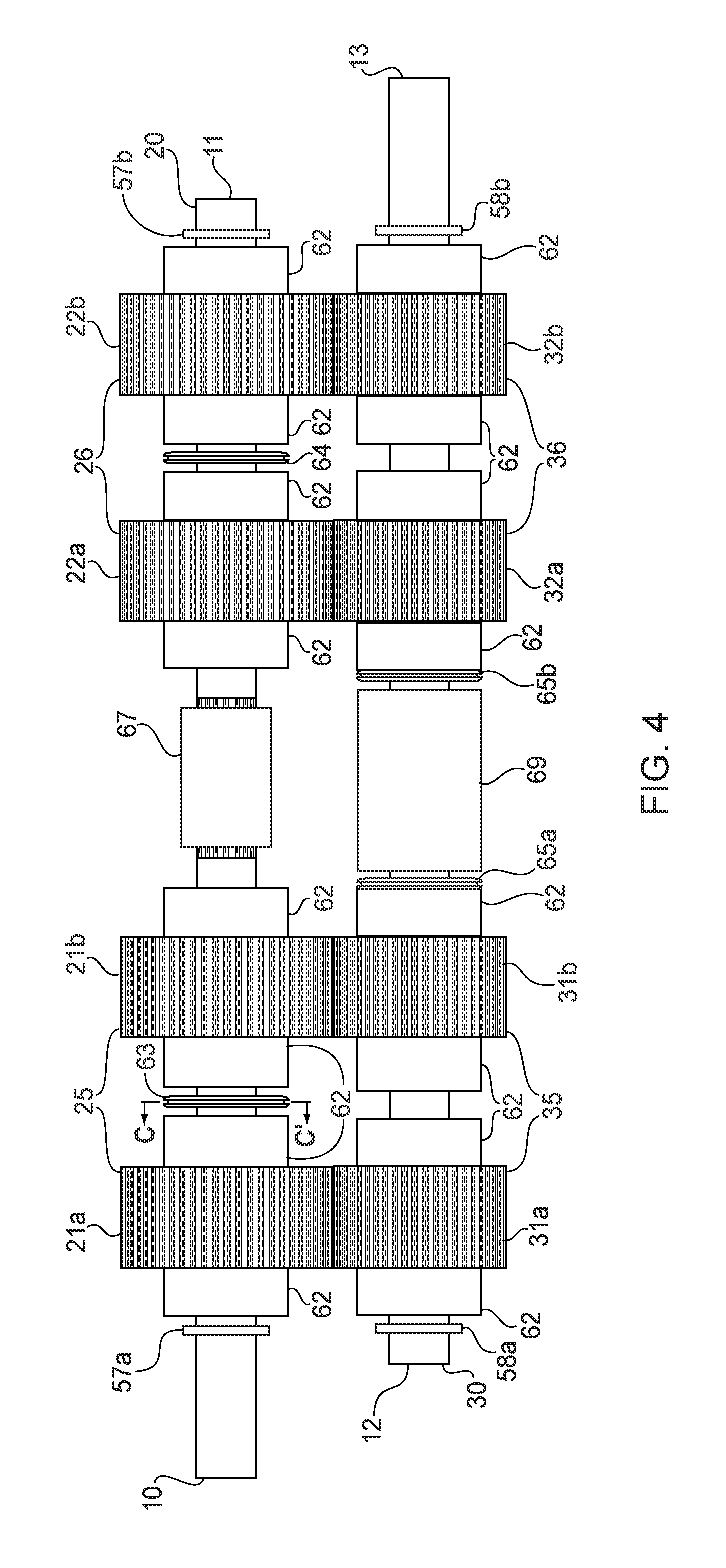 Spur gear power sharing gear sets