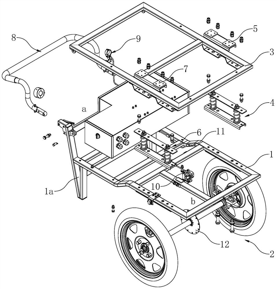 A power cable retractable vehicle with double-degree-of-freedom buffer