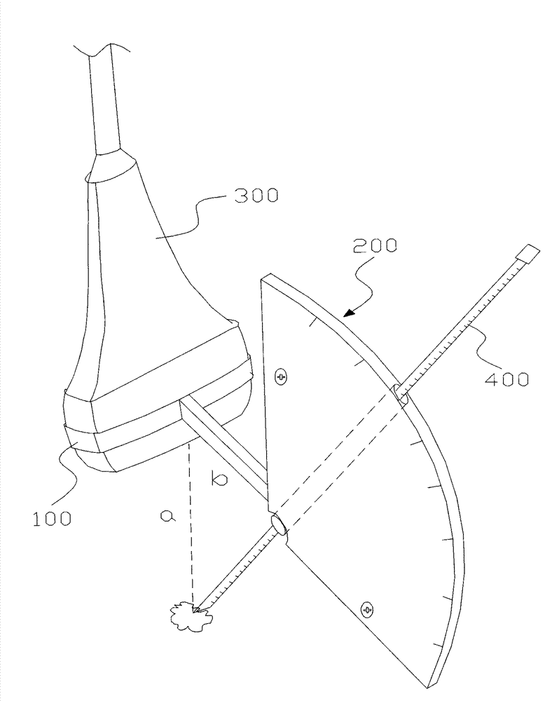 Ultrasound-guided out-of-plane puncture adapter, ultrasound-guided puncture device with same, and corresponding method