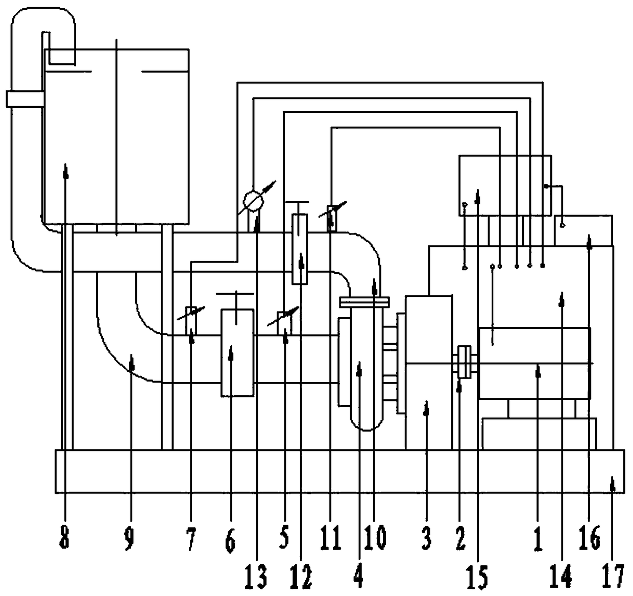 Precise detecting and testing device for cooling water pump of internal combustion locomotive