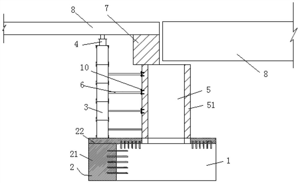 Bridge underpinning supporting structure and construction method