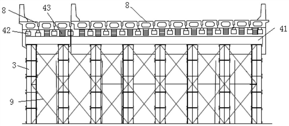 Bridge underpinning supporting structure and construction method