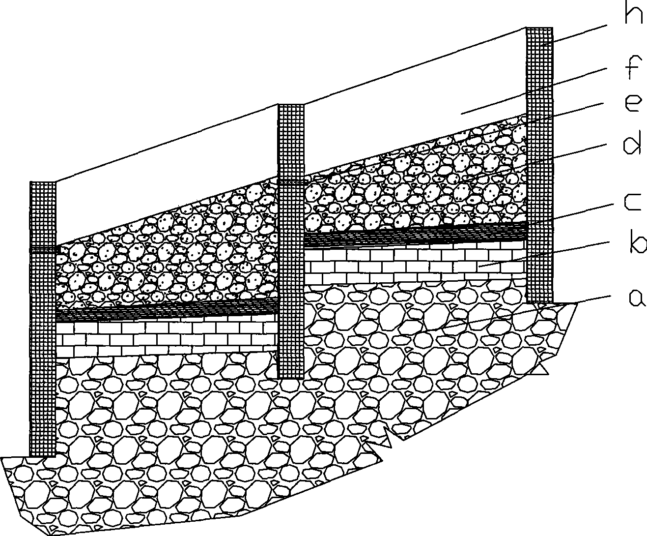 Water retention method of back fill course