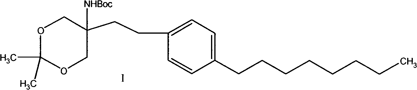 Preparation method of {5-[2-(4-n-octyl-phenyl)ethyl]-2,2-dimethyl-1,3-dioxane-5-yl} carbamic acid tert-butyl ester