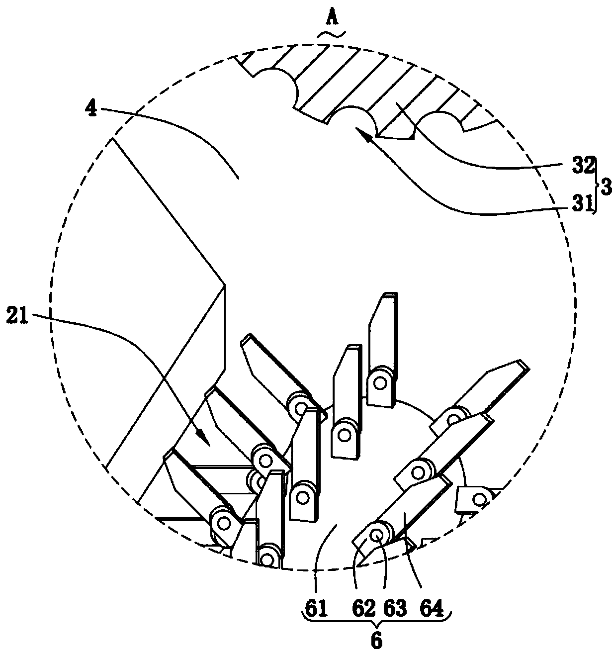 Wheat straw crushing and field returning device