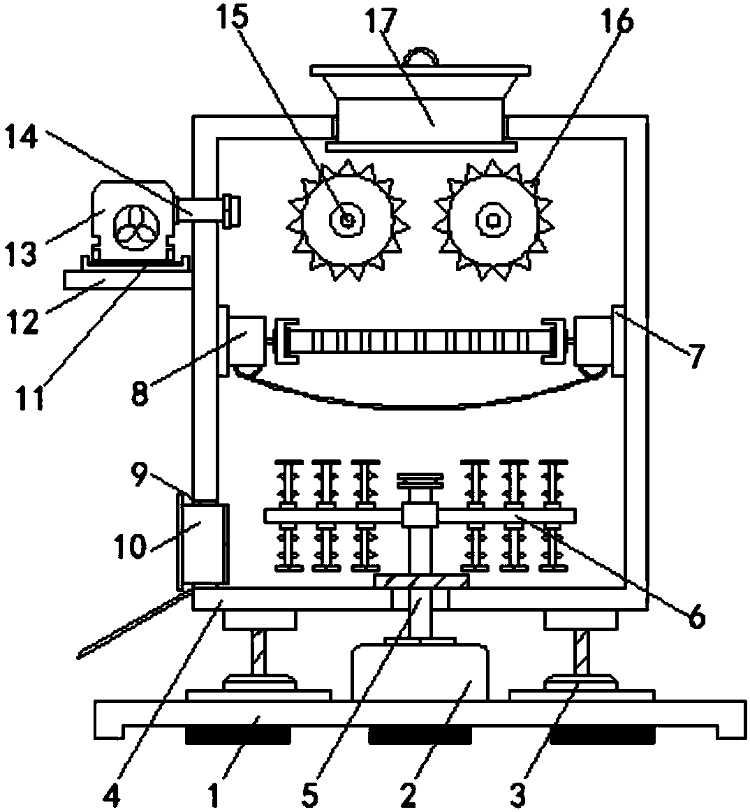 Asphalt mixing device for road pavement