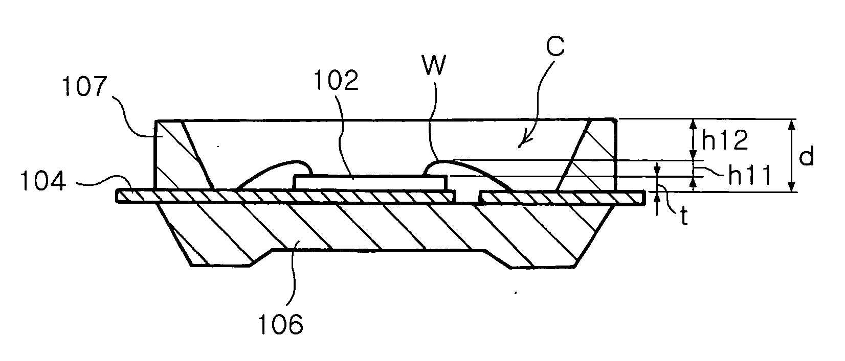 Side view light emitting diode package