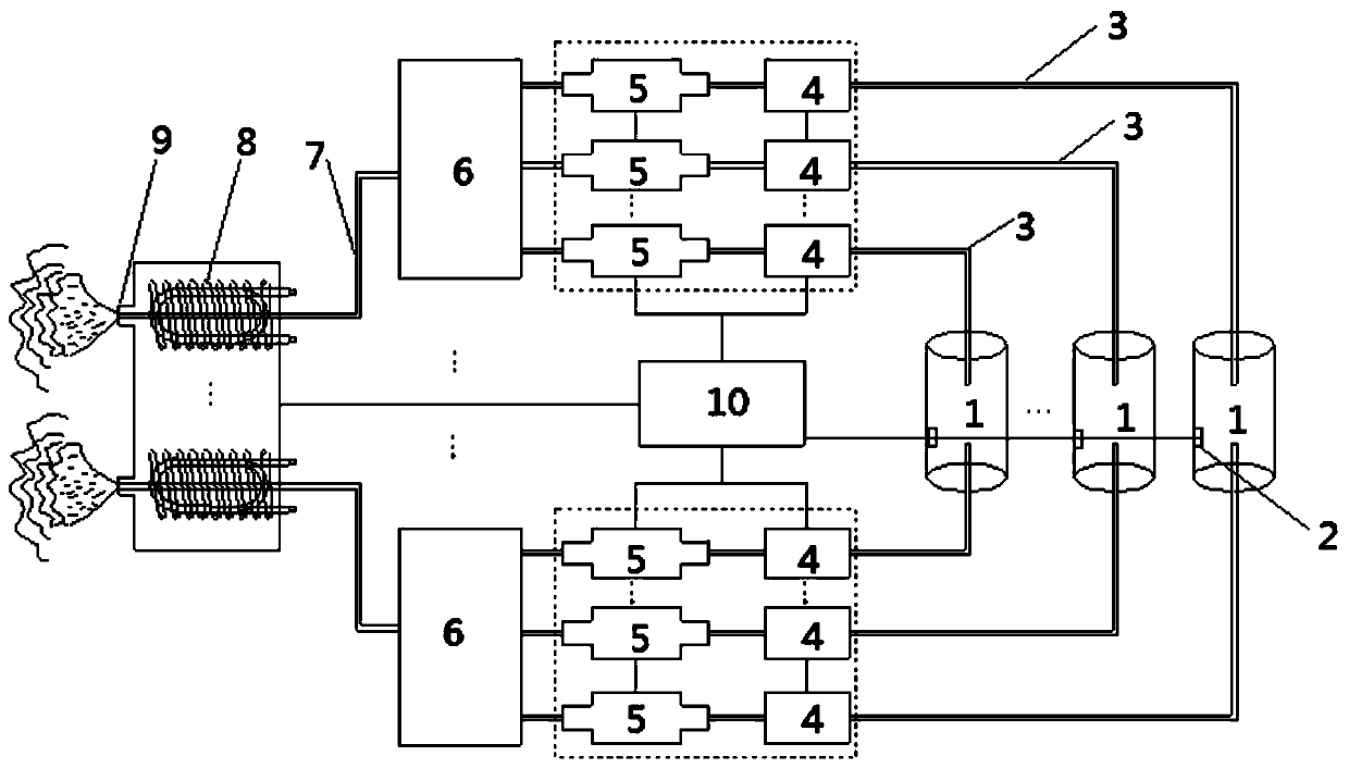 Multi-nozzle disinfecting and spraying device