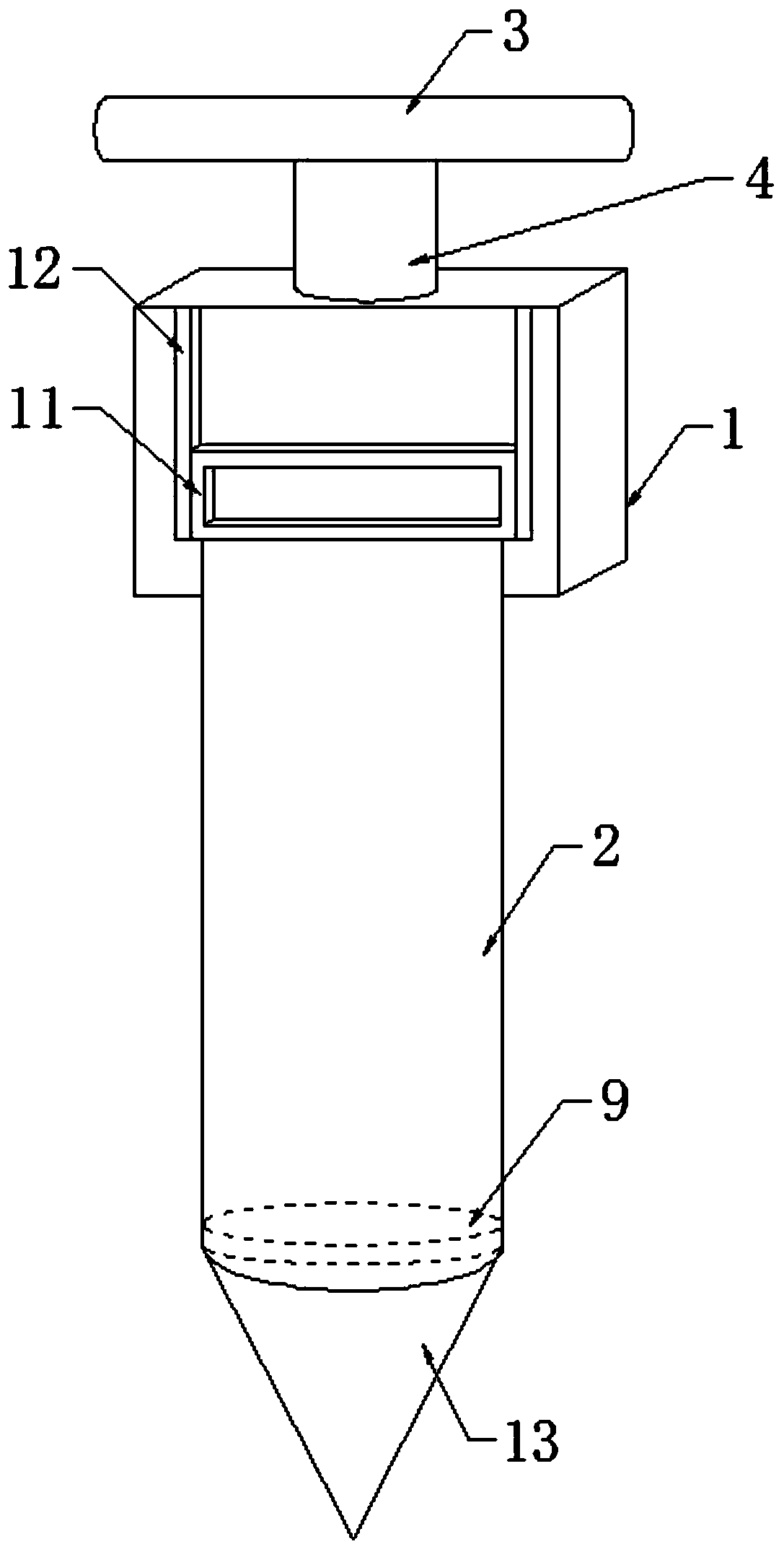 Agricultural drip-irrigation infiltration device and using method thereof