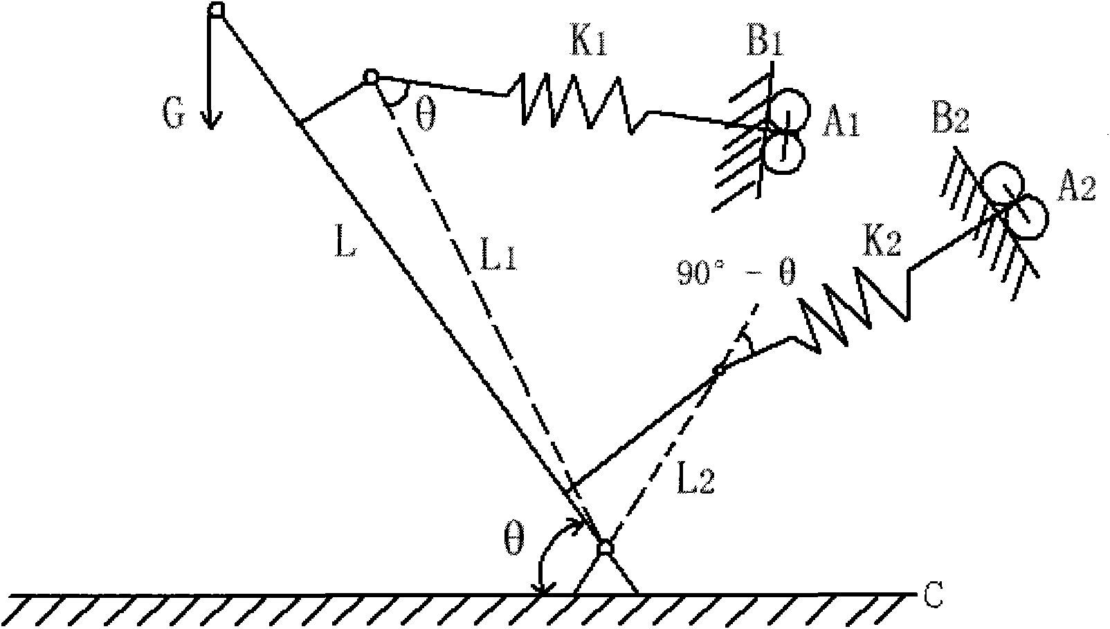 Lifting spring group structure of power-off suspension arm