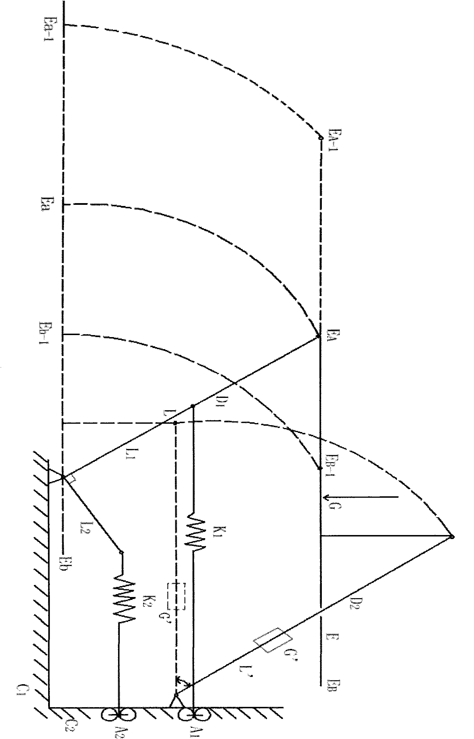 Lifting spring group structure of power-off suspension arm