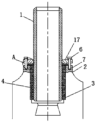 Steam turbine high-pressure steam inlet inserting pipe stacked piece type sealing device