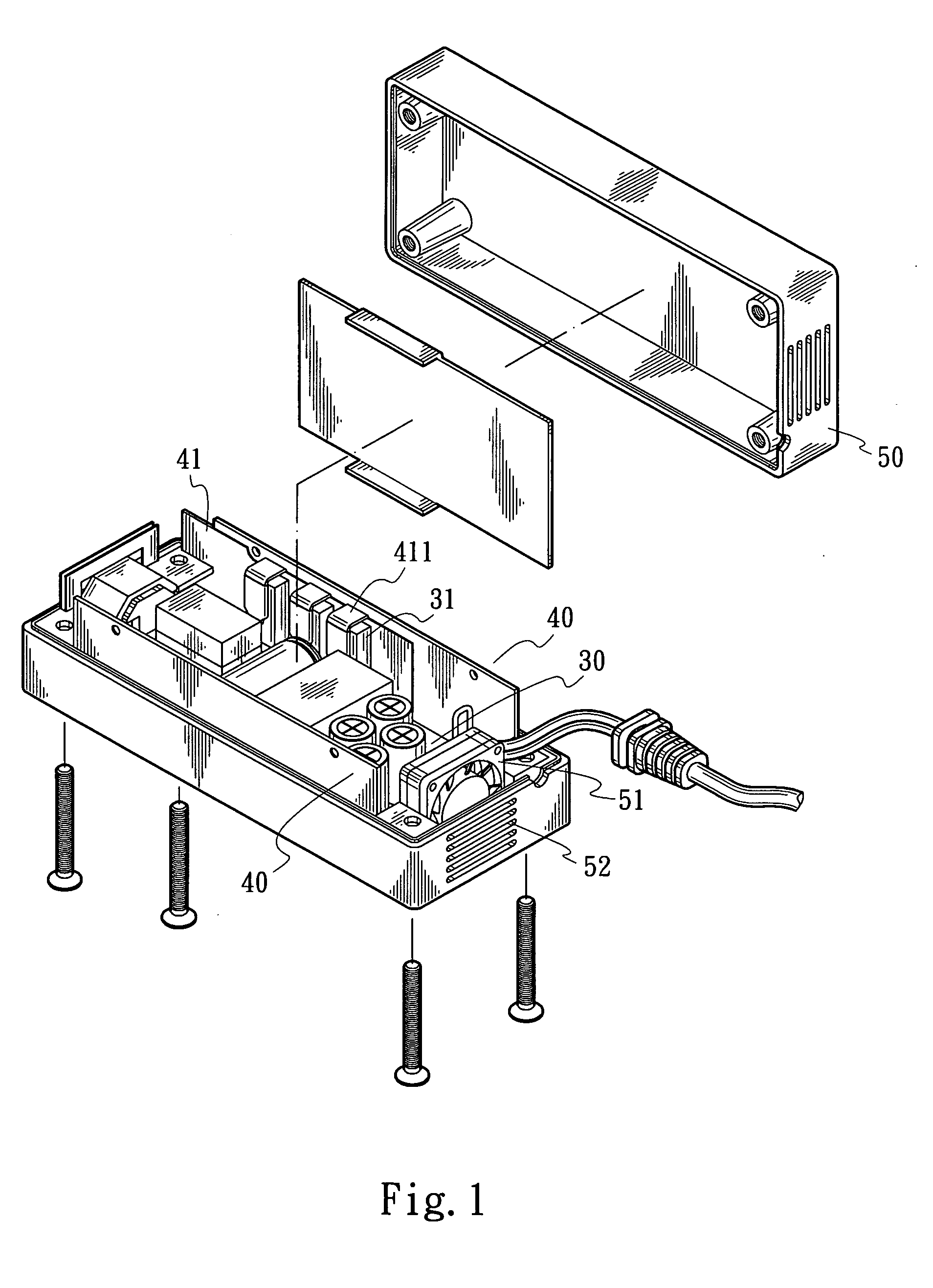 Heat sink structure for a power supply