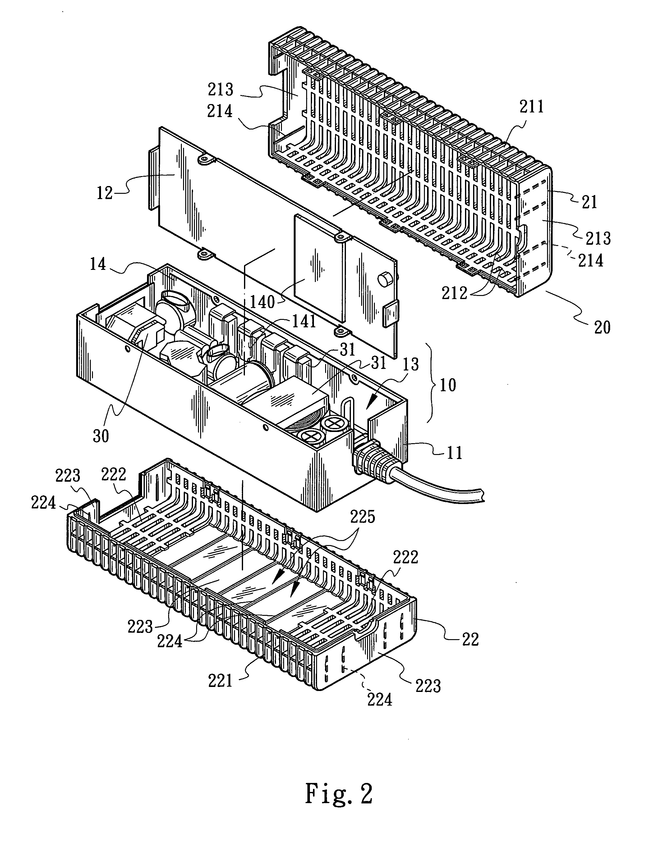 Heat sink structure for a power supply