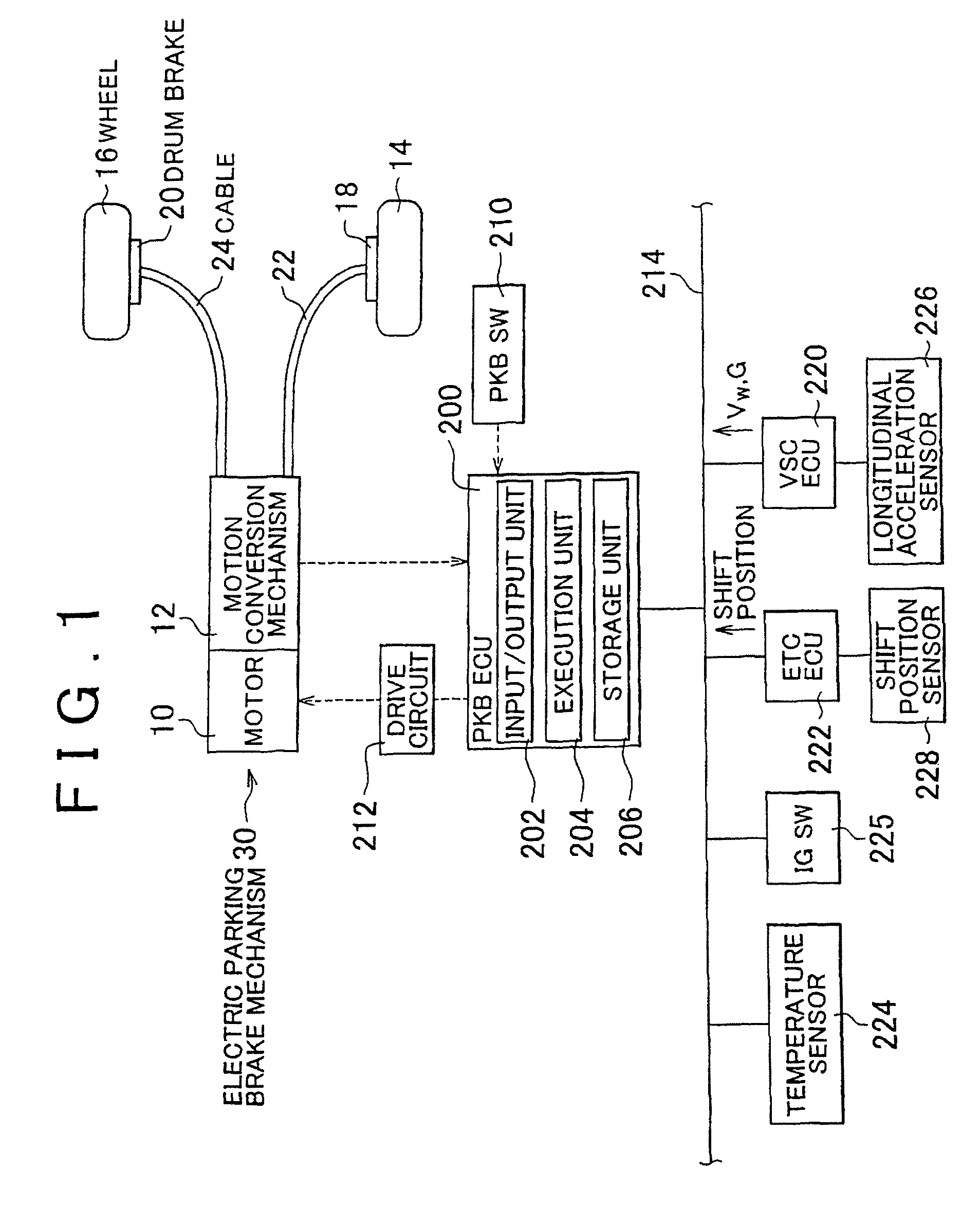 Electric parking brake system and method for controlling the electric parking brake system