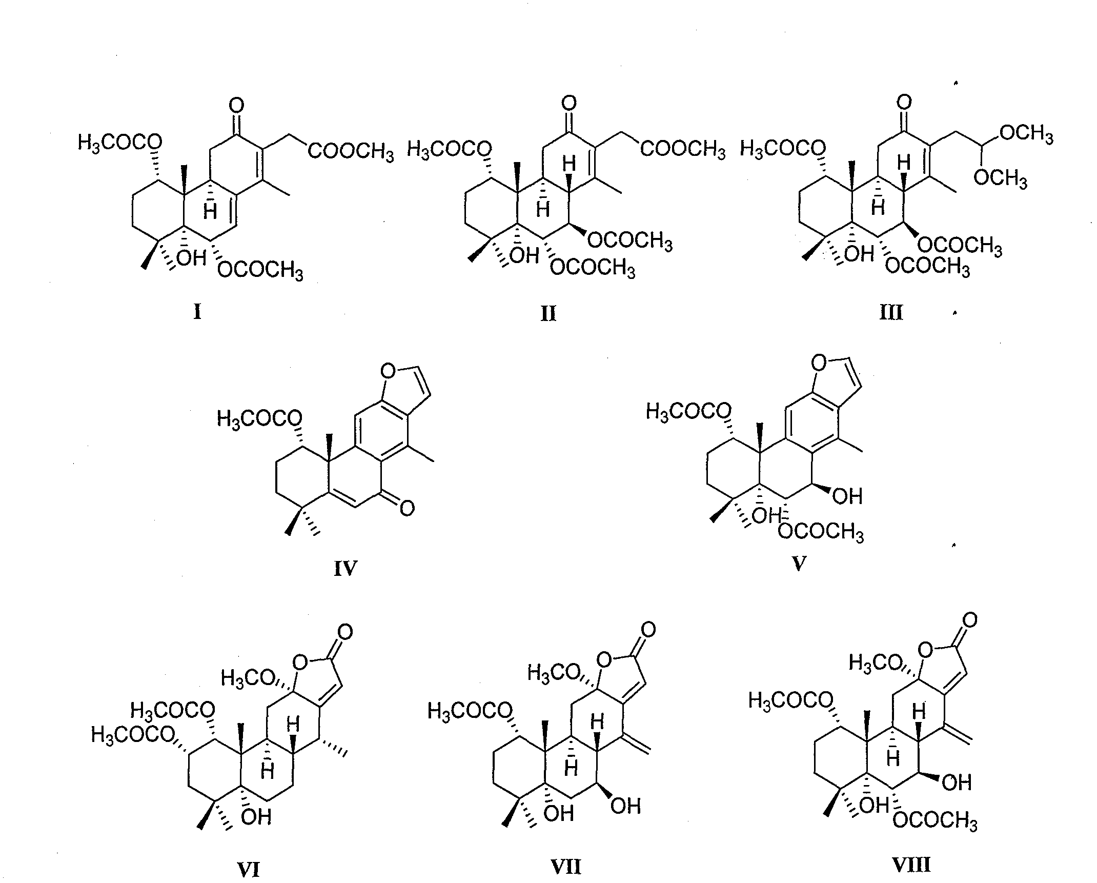 Eight cassane diterpenoid compounds having substantial antitumor activity