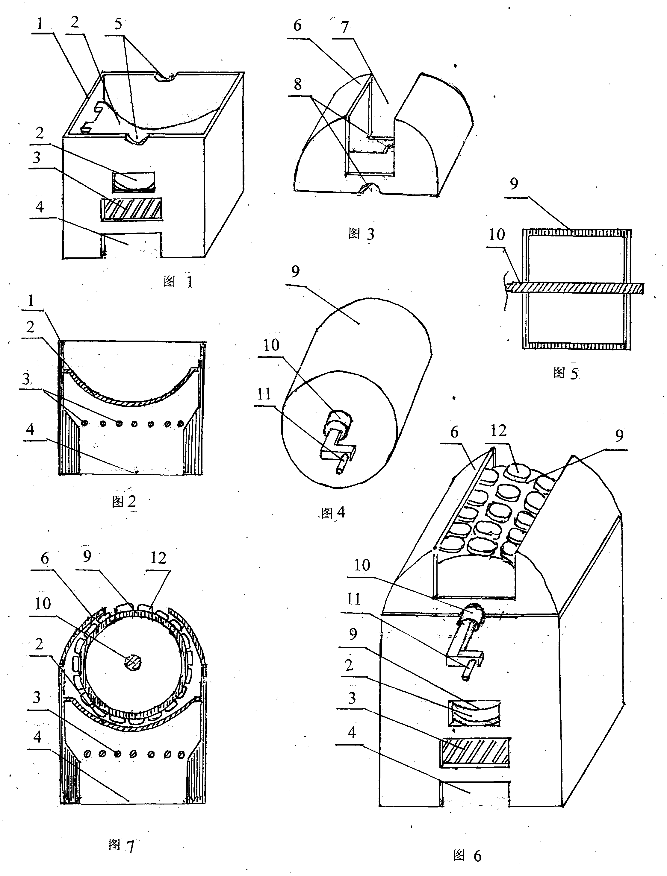 Rotating-shaft-type baked wheat cake furnace