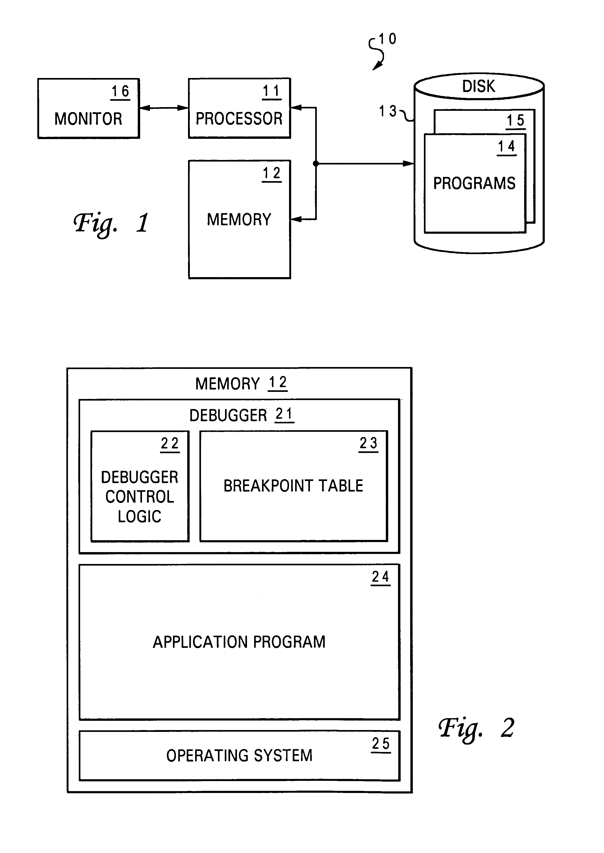 Software debugger having a monitor for monitoring conditional statements within a software program